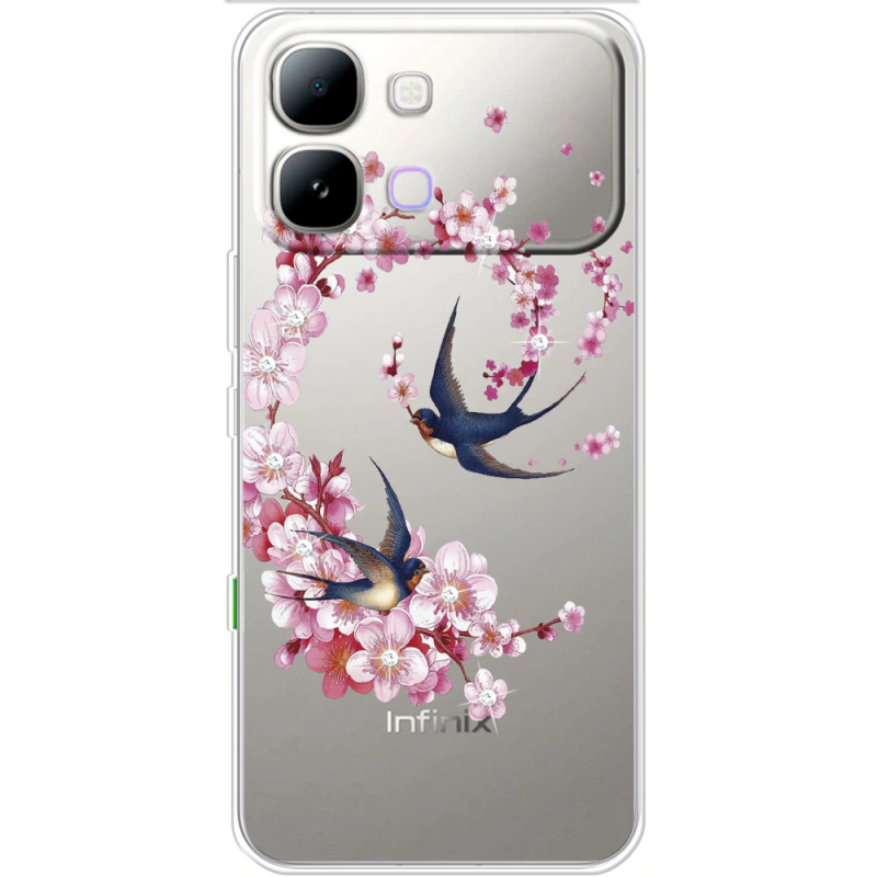 Чохол зі стразами Infinix Note Edge Swallows and Bloom