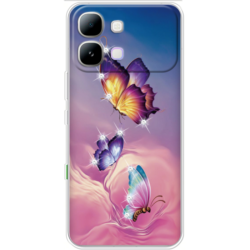 Чохол зі стразами Infinix Note Edge Butterflies