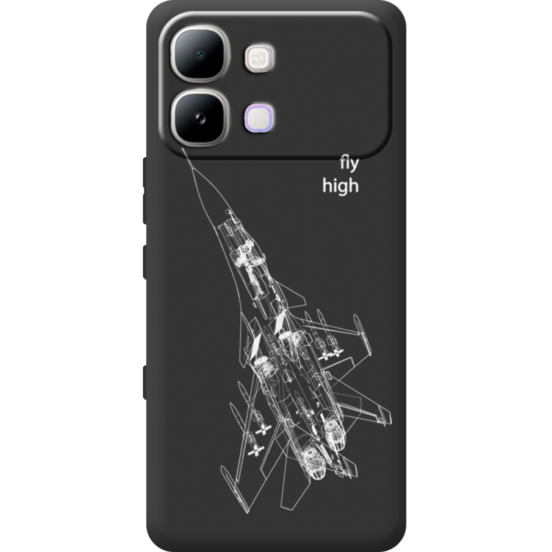 Чорний чохол BoxFace Infinix Note Edge Військовий літак