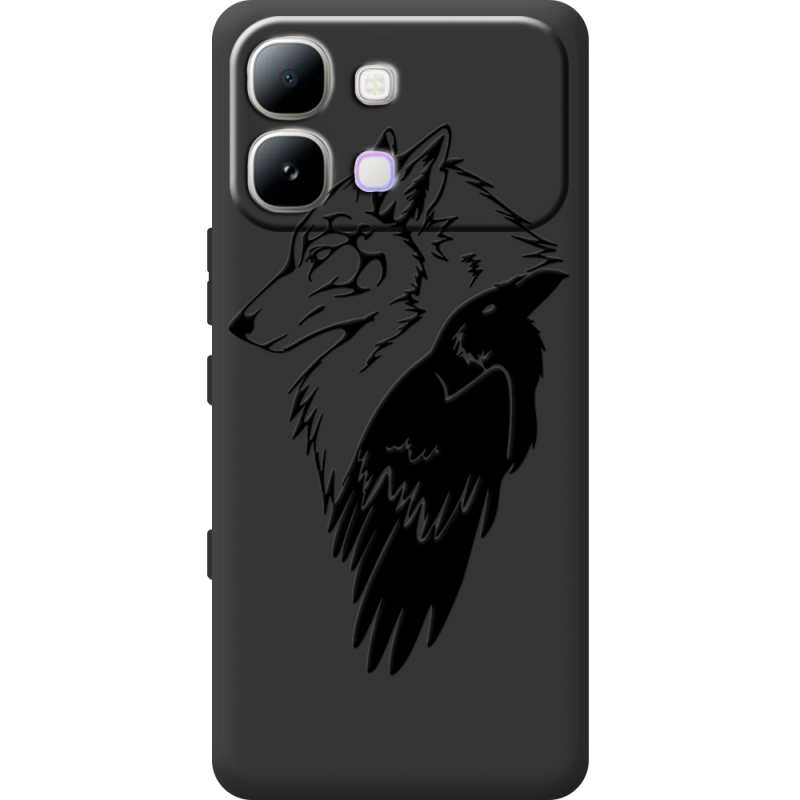 Чорний чохол BoxFace Infinix Note Edge Wolf and Raven