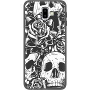 Черный чехол Uprint Samsung J610 Galaxy J6 Plus 2018 Skull and Roses