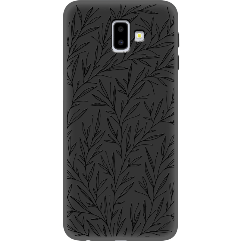 Черный чехол Uprint Samsung J610 Galaxy J6 Plus 2018 Leaves