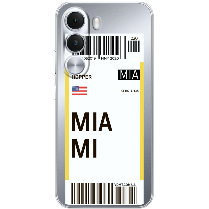Прозорий чохол BoxFace Realme C100i Ticket Miami