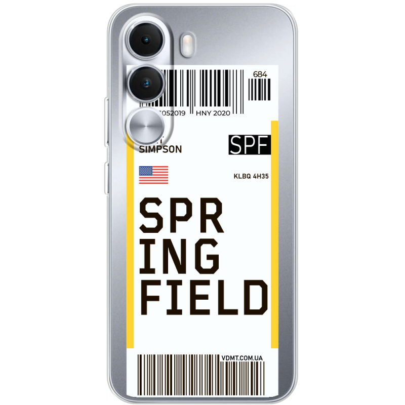 Прозорий чохол BoxFace Realme C100i Ticket Springfield