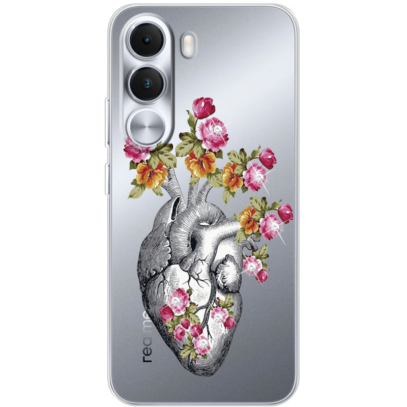 Чохол зі стразами Realme C100i Heart
