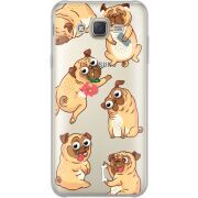 Прозрачный чехол Uprint Samsung J701 Galaxy J7 Neo Duos с 3D-глазками Pug