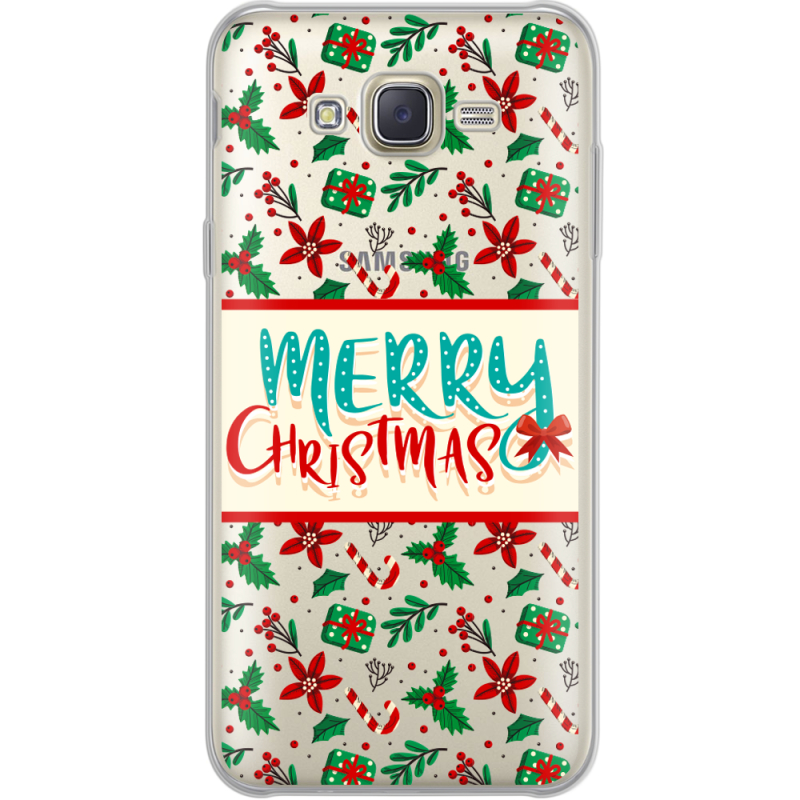 Прозрачный чехол Uprint Samsung J701 Galaxy J7 Neo Duos Vintage Christmas Pattern