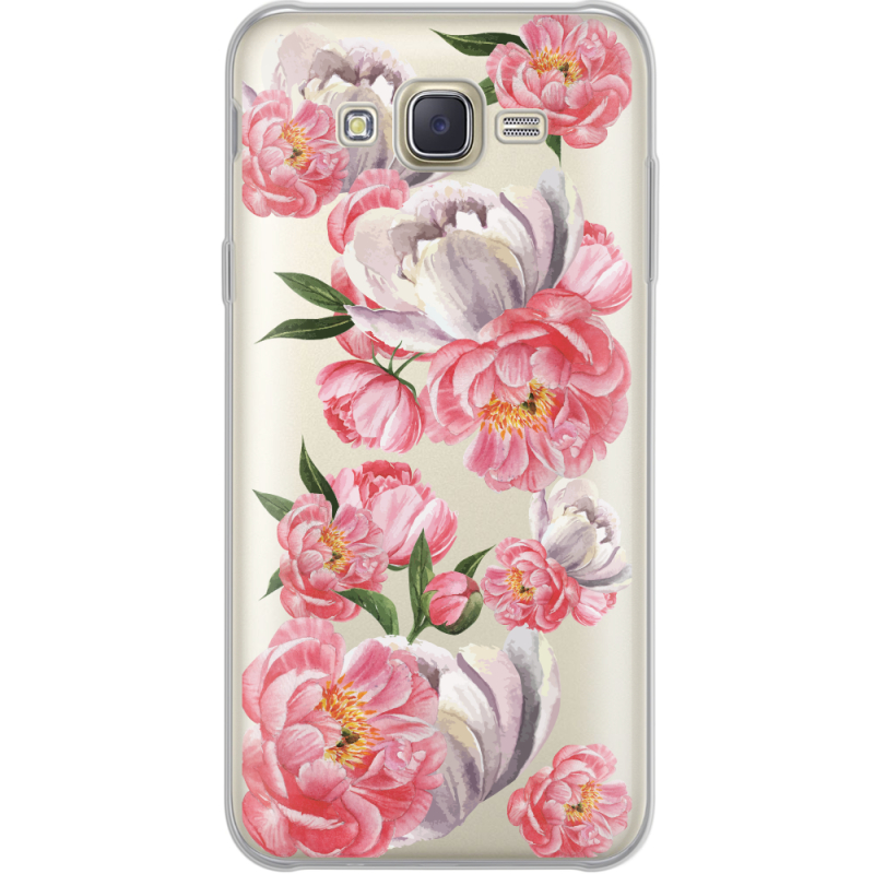 Прозрачный чехол Uprint Samsung J701 Galaxy J7 Neo Duos Peony Watercolor Style