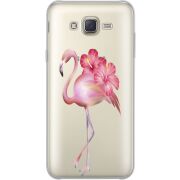 Прозрачный чехол Uprint Samsung J701 Galaxy J7 Neo Duos Floral Flamingo