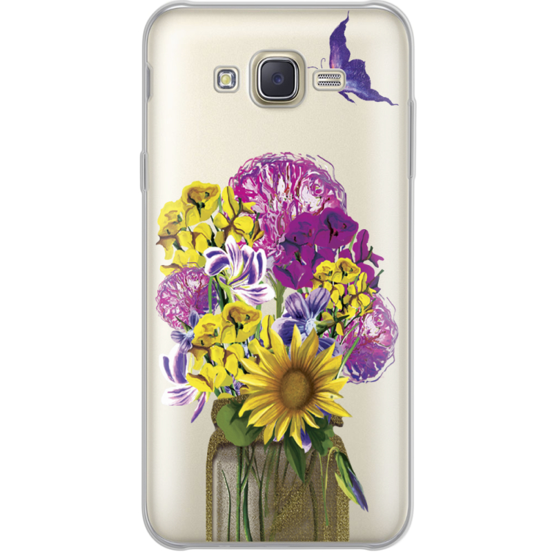 Прозрачный чехол Uprint Samsung J701 Galaxy J7 Neo Duos My Bouquet