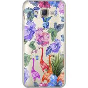 Прозрачный чехол Uprint Samsung J701 Galaxy J7 Neo Duos Flamingo