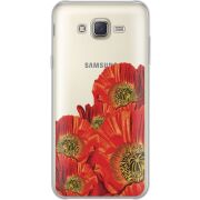 Прозрачный чехол Uprint Samsung J701 Galaxy J7 Neo Duos Red Poppies