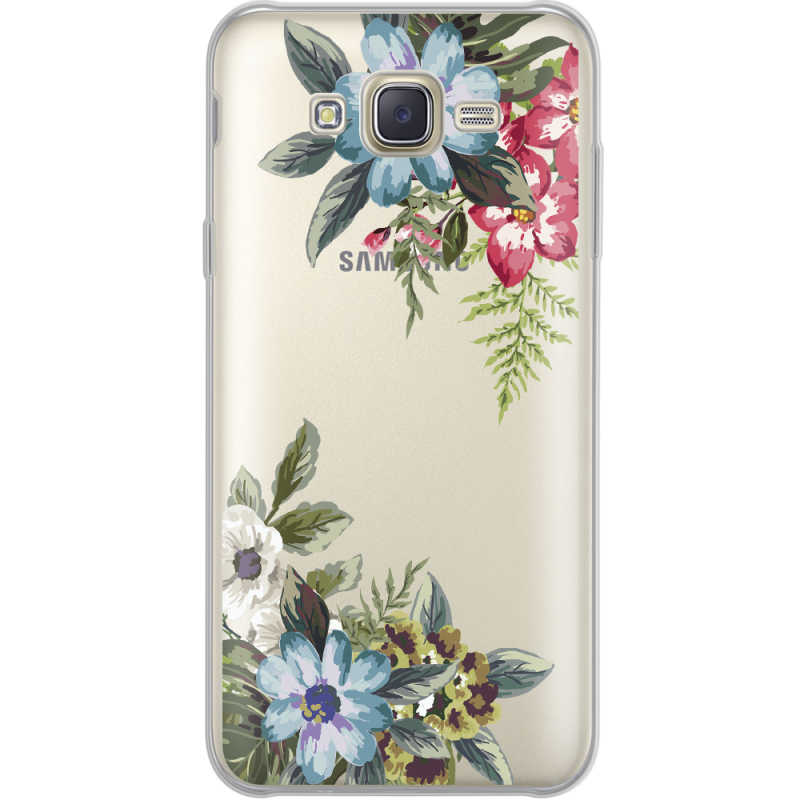 Прозрачный чехол Uprint Samsung J701 Galaxy J7 Neo Duos Floral