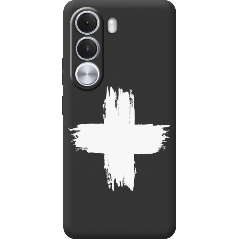 Чорний чохол BoxFace Realme C100i Білий хрест ЗСУ