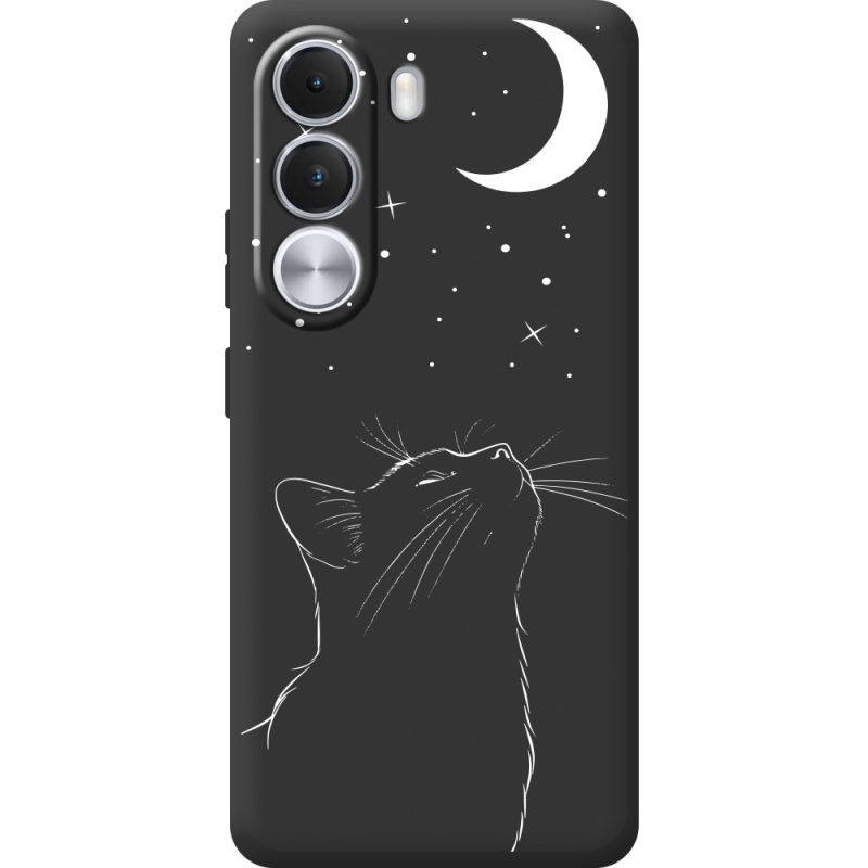 Чорний чохол BoxFace Realme C100i Місячний кіт