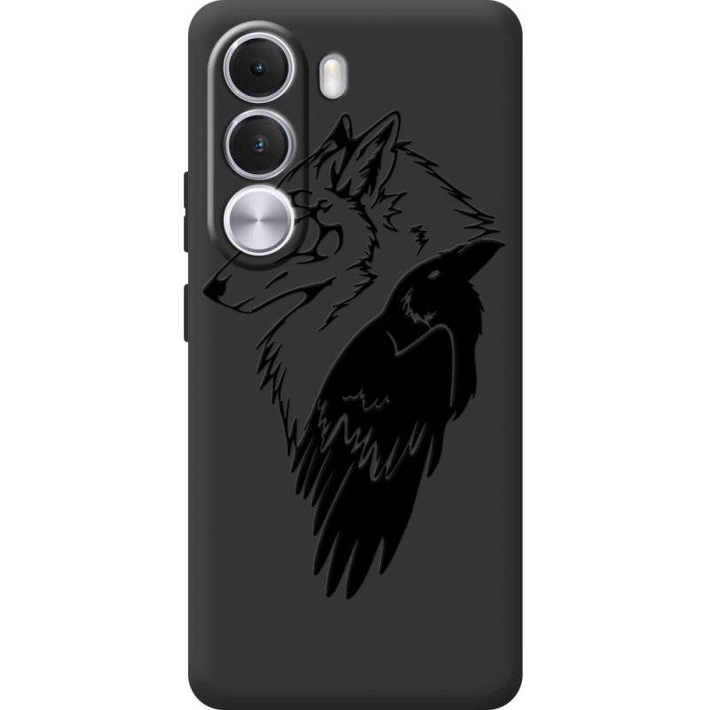 Чорний чохол BoxFace Realme C100i Wolf and Raven