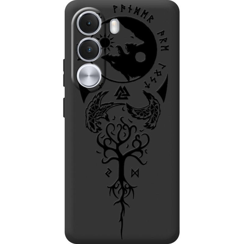 Чорний чохол BoxFace Realme C100i Hugin and Munin