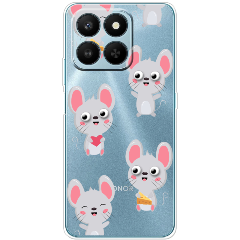 Прозорий чохол BoxFace Honor 400 Smart с 3D-глазками Mouse
