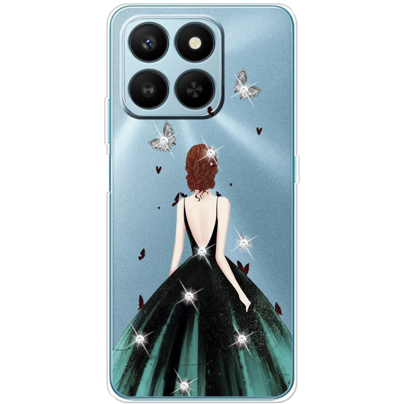 Чохол зі стразами Honor 400 Smart Girl in the green dress