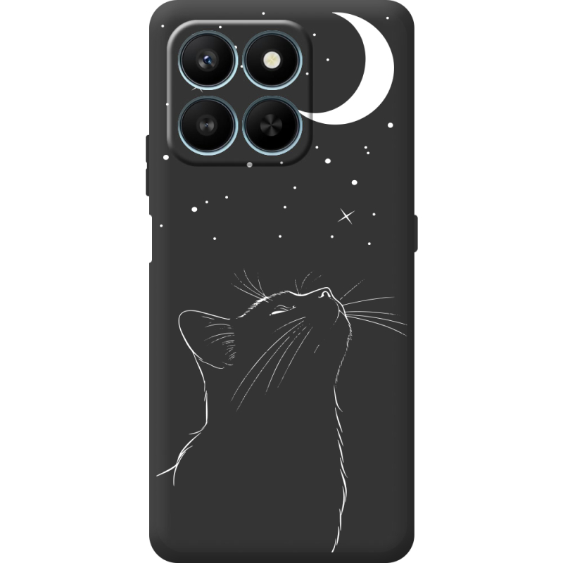 Чорний чохол BoxFace Honor 400 Smart Місячний кіт