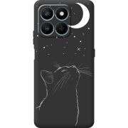 Чорний чохол BoxFace Honor 400 Smart Місячний кіт