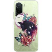 Чохол зі стразами Poco C81 Pro Cat in Flowers