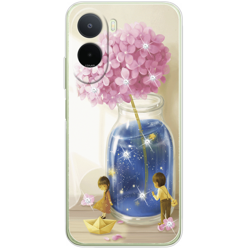 Чохол зі стразами Poco C81 Pro Little Boy and Girl