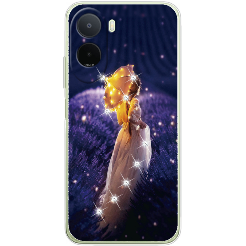 Чохол зі стразами Poco C81 Pro Girl with Umbrella
