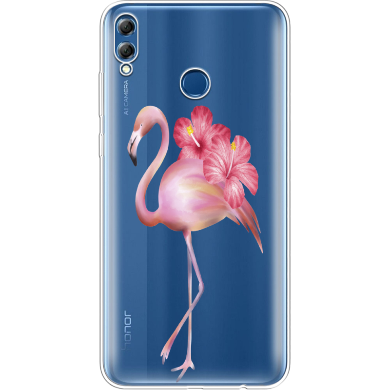 Прозрачный чехол Uprint Honor 8x Max Floral Flamingo