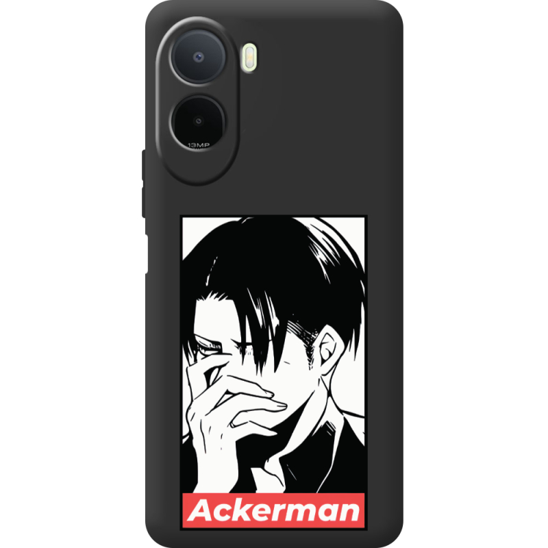 Чорний чохол BoxFace Poco C81 Pro Attack On Titan - Ackerman