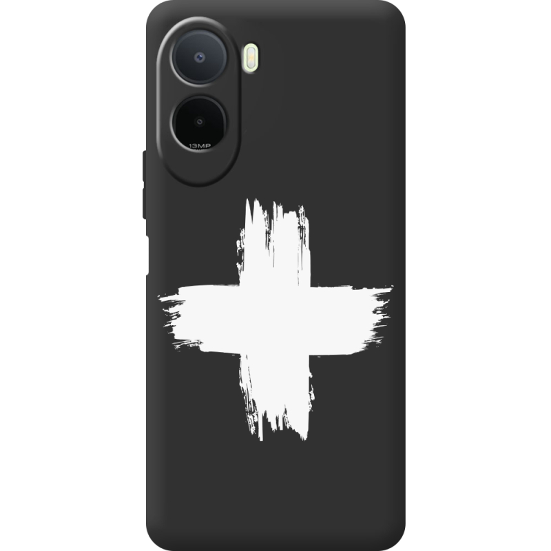 Чорний чохол BoxFace Poco C81 Pro Білий хрест ЗСУ