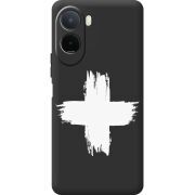 Чорний чохол BoxFace Poco C81 Pro Білий хрест ЗСУ