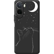 Чорний чохол BoxFace Poco C81 Pro Місячний кіт