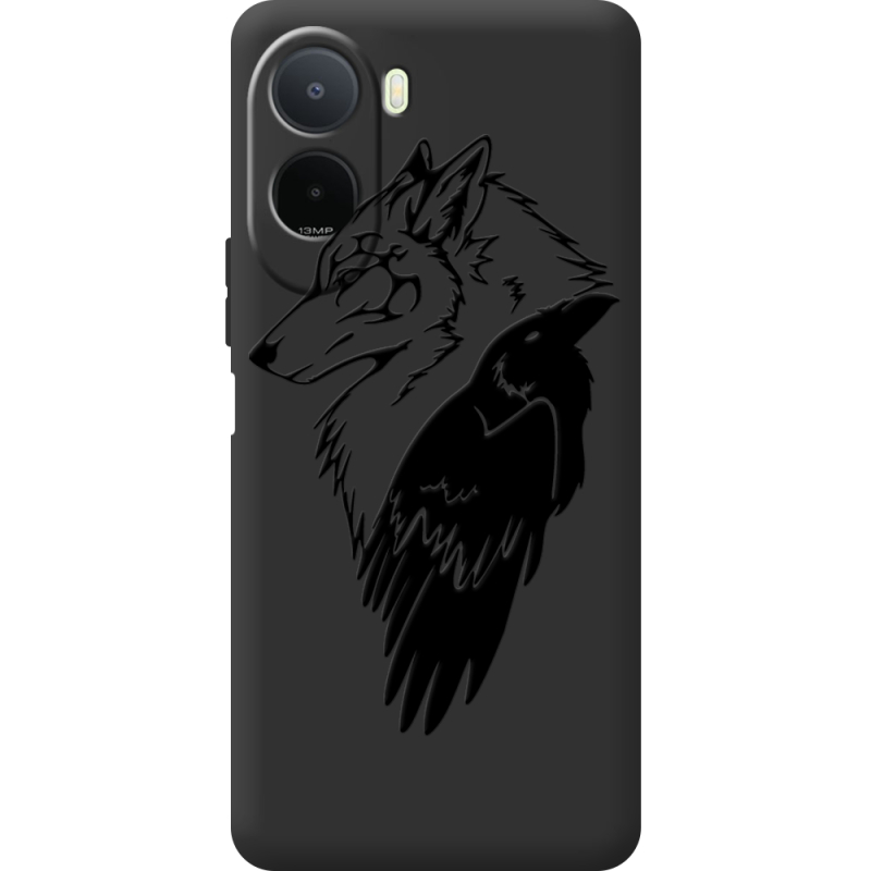 Чорний чохол BoxFace Poco C81 Pro Wolf and Raven
