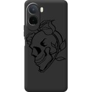 Чорний чохол BoxFace Poco C81 Pro Skull and Roses