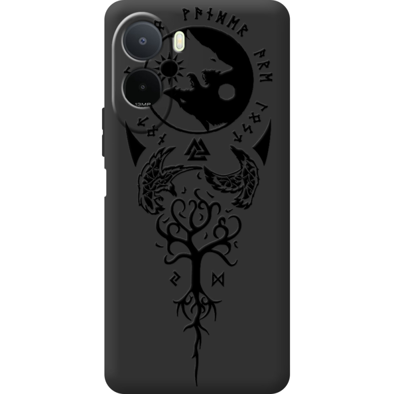 Чорний чохол BoxFace Poco C81 Pro Hugin and Munin