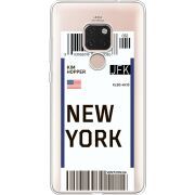 Прозрачный чехол Uprint Huawei Mate 20 Ticket New York