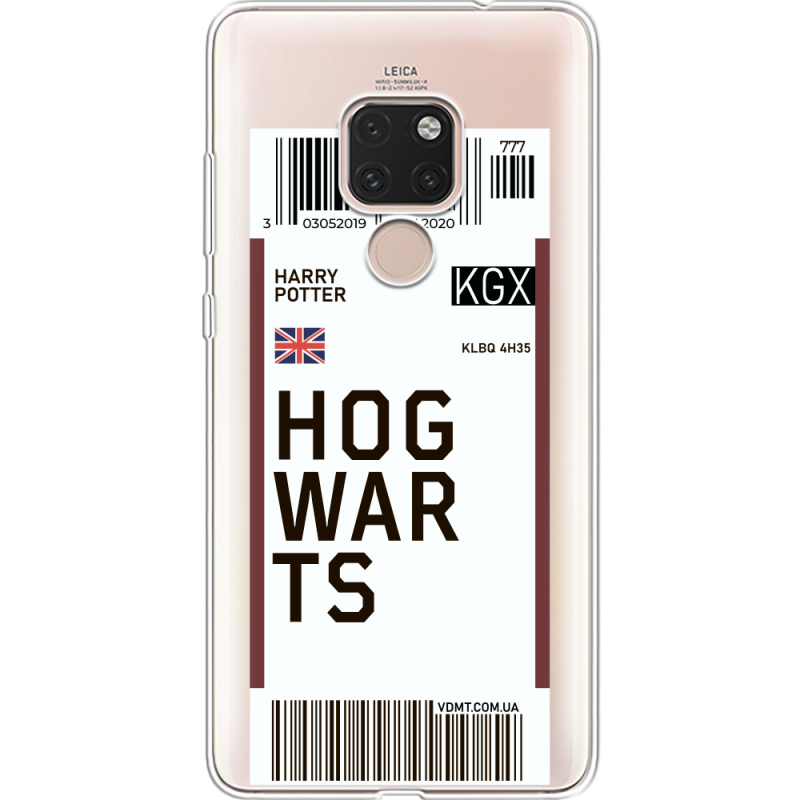 Прозрачный чехол Uprint Huawei Mate 20 Ticket Hogwarts