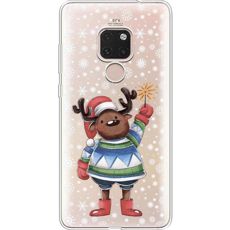 Прозрачный чехол Uprint Huawei Mate 20 Christmas Deer with Snow