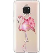 Прозрачный чехол Uprint Huawei Mate 20 Floral Flamingo
