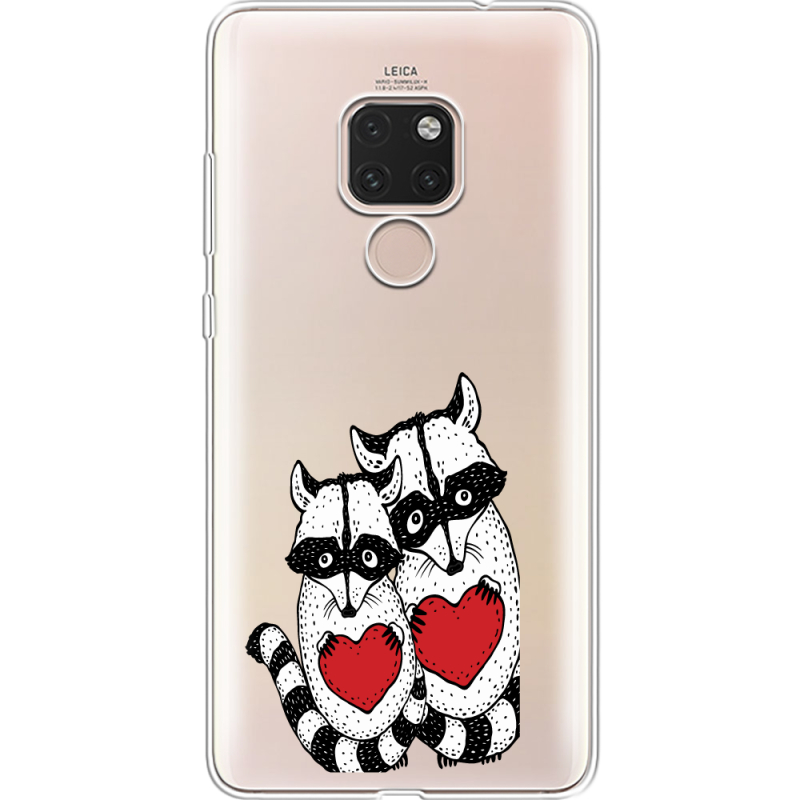 Прозрачный чехол Uprint Huawei Mate 20 Raccoons in love