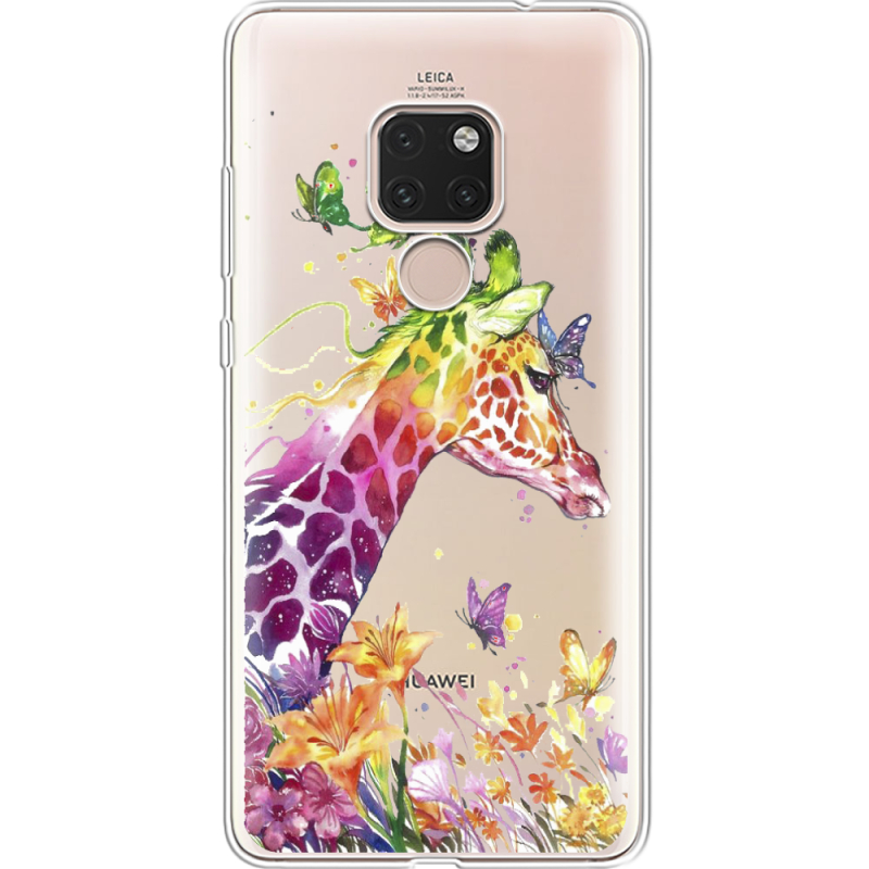 Прозрачный чехол Uprint Huawei Mate 20 Colorful Giraffe