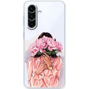 Прозорий чохол BoxFace Samsung Galaxy A27 5G (A276) Девушка с Пионами