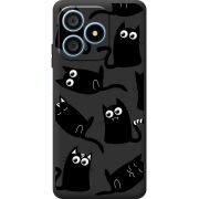 Прозорий чохол BoxFace Blackview Wave 9C с 3D-глазками Black Kitty