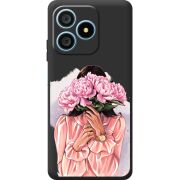 Прозорий чохол BoxFace Blackview Wave 9C Девушка с Пионами