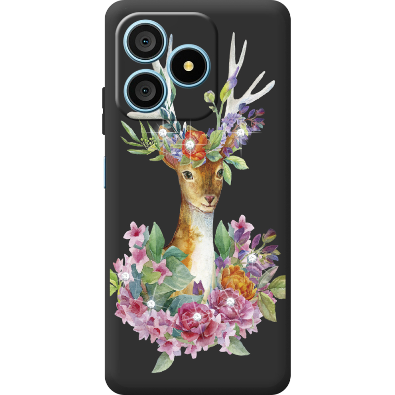 Чохол зі стразами Blackview Wave 9C Deer with flowers