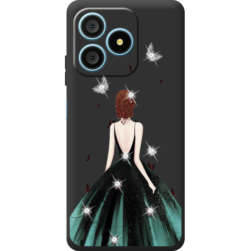 Чохол зі стразами Blackview Wave 9C Girl in the green dress