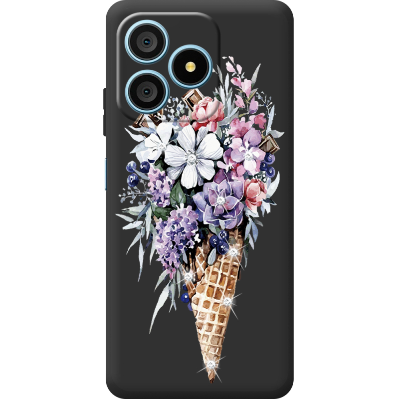 Чохол зі стразами Blackview Wave 9C Ice Cream Flowers