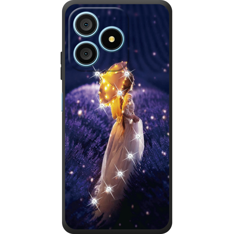 Чохол зі стразами Blackview Wave 9C Girl with Umbrella