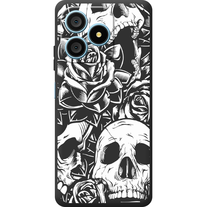 Чорний чохол BoxFace Blackview Wave 9C Skull and Roses